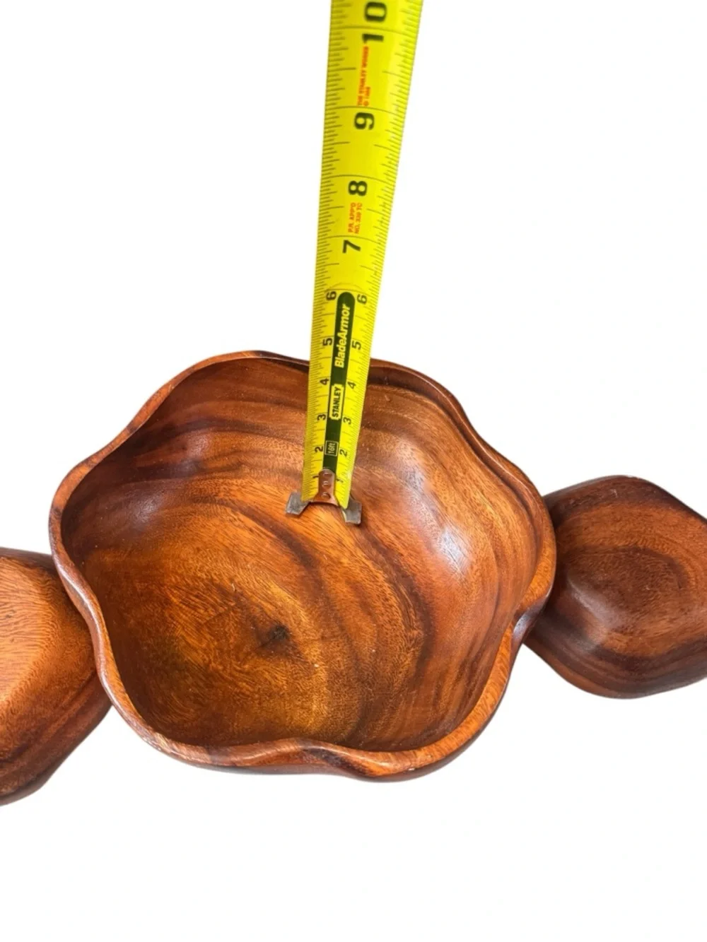 Vintage 5 Piece Monkey Pod Wood Salad Set Made In Philippines Retro Mid Century